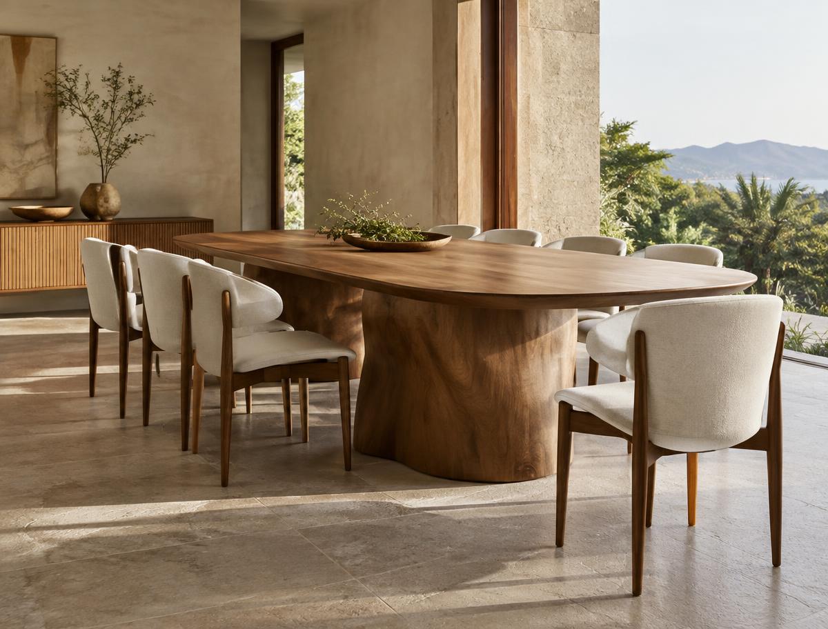 Mesa de jantar em ambiente contemporâneo